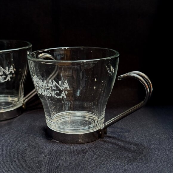 Brand New 2 Espresso Sized Glass Cups Romano Sambuca - Picture 2 of 4